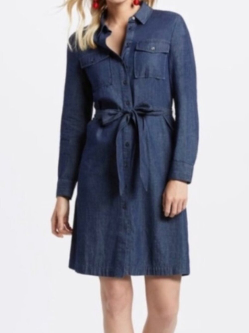 Draper James Chambray Belted Shirtdress
